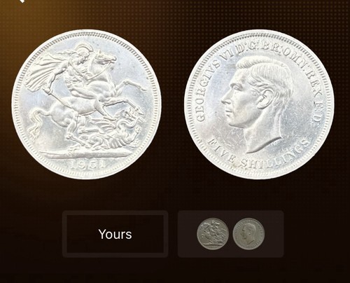 1951 george crown coin - 1951,